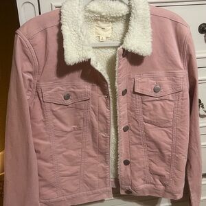 Francesca’s Women's Pink Sherpa-Lined Jacket